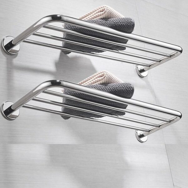 Two Level Wall Shelf for Bathroom Towels