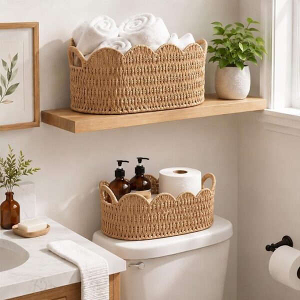 Scalloped Wicker Baskets for Home Organization