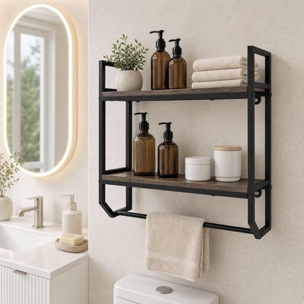 Hanging Bathroom Shelf with Towel Rail