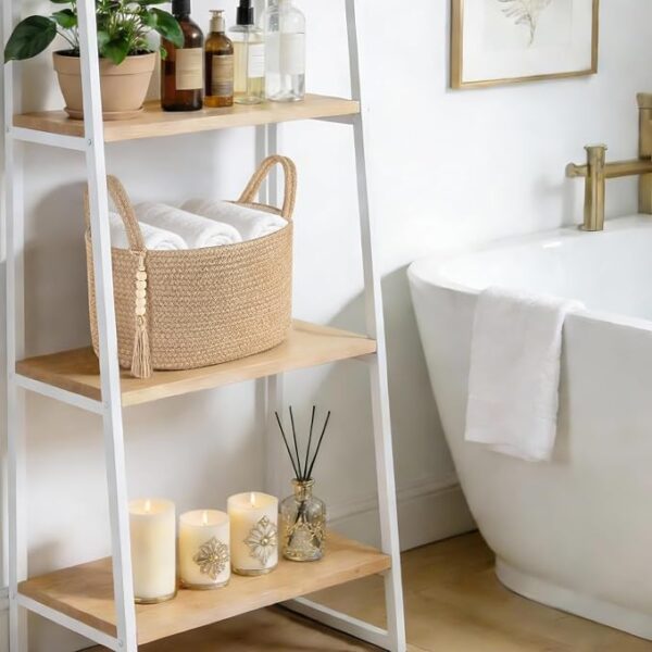Woven Rope Basket for Toiletries and Tissue Rolls