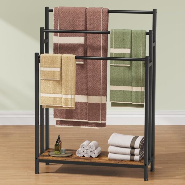 Height Adjustable Towel Stand with Heavy Base