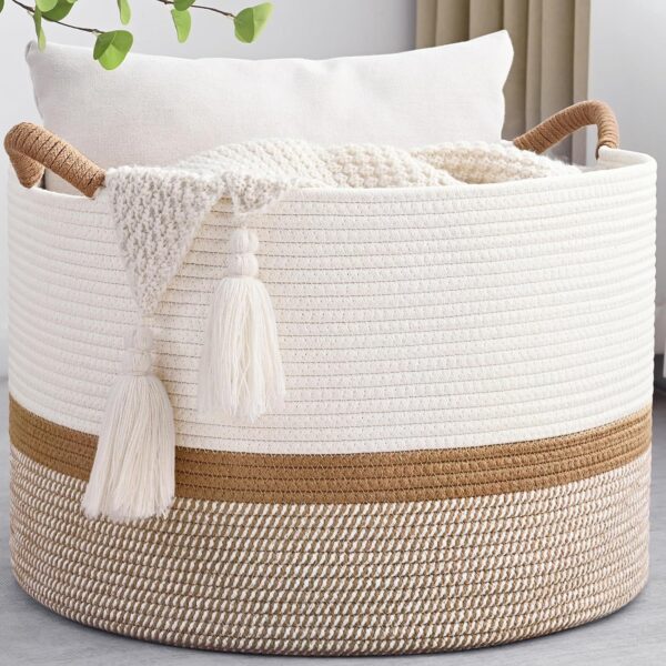Large Rope Basket for Laundry and Toys