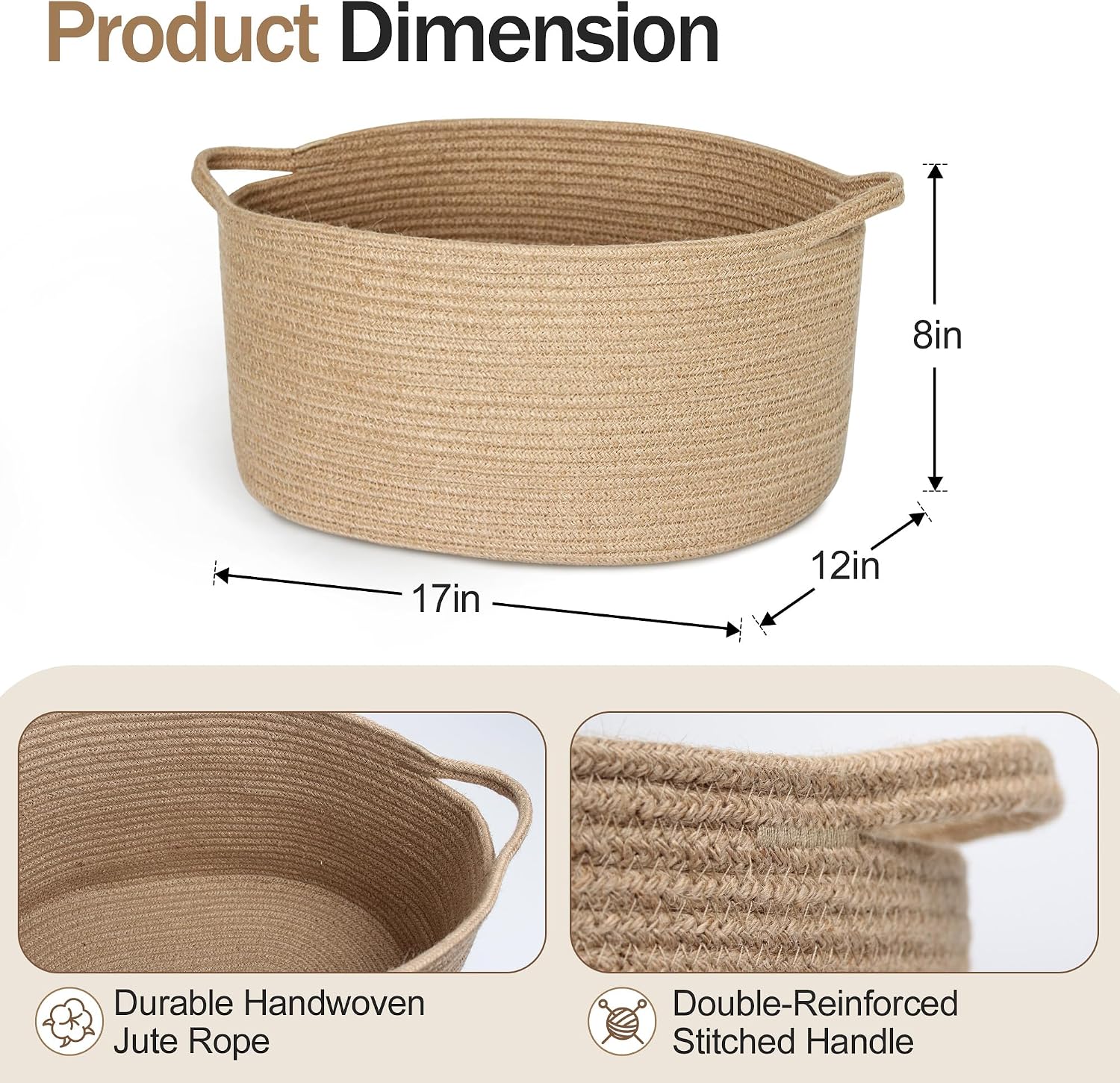 Jute Woven Basket for Household Organization - Image 2